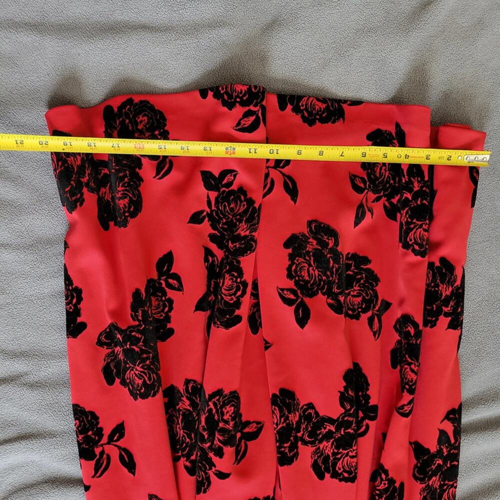 Studio One New York Womens Size 12 Red Black Rose Velvet Cocktail Wedding - Picture 5 of 14